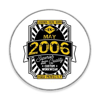 2006 MAY - Round  fridge magnet - white - Front