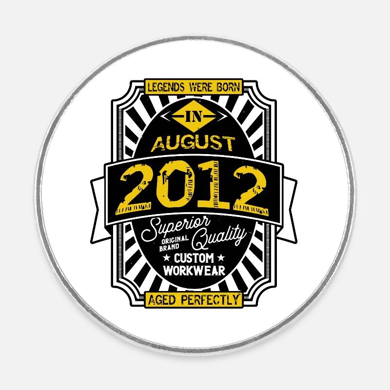 AUGUST 2012 - Runder Kühlschrankmagnet - Weiß