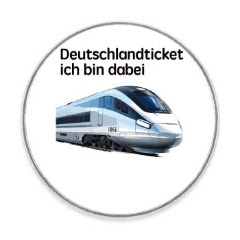Deutschlandticket Gruppengeschenk 49€ Ticket - Runder Kühlschrankmagnet - Weiß - Vorne