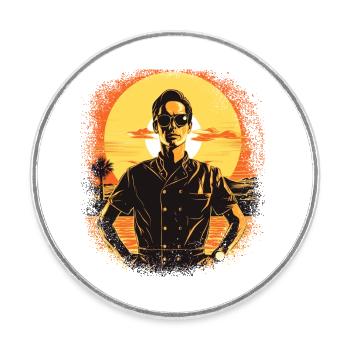 Gift Idea Geek Gift Bday Funny Quote - Round  fridge magnet - white - Front
