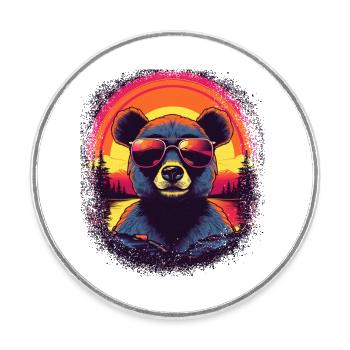 Happy Koala Geek Present Idea Awesome Grumbler Fun - Magnet rond - blanc - Devant