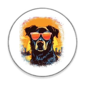 beagle father golden retriever owner dog cool - Runder Kühlschrankmagnet - Weiß - Vorne