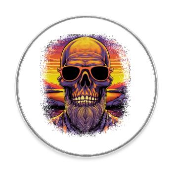 gift funny awesome respect the beard bearded men - Round  fridge magnet - white - Front