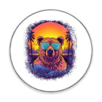 bear grumbler birthday funny sayings mammal gift - Runder Kühlschrankmagnet - Weiß - Vorne