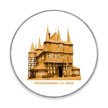 Frankenberg Eder Rathaus Waldeck Hessen - Runder Kühlschrankmagnet - Weiß - Vorne