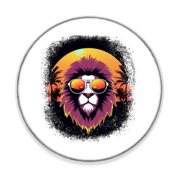 god church big doodlebug born 1979 lion dog - Runder Kühlschrankmagnet - Weiß - Vorne