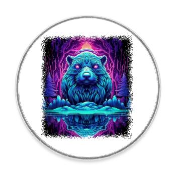 Citation amusante Colombe de la paix Hippy 1960s Green - Magnet rond - blanc - Devant