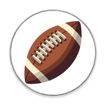 Ballon de football - Magnet rond - blanc - Devant