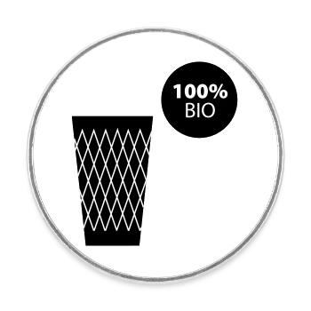 Ribbed 100% BIO #Bembelshop - Round  fridge magnet - white - Front