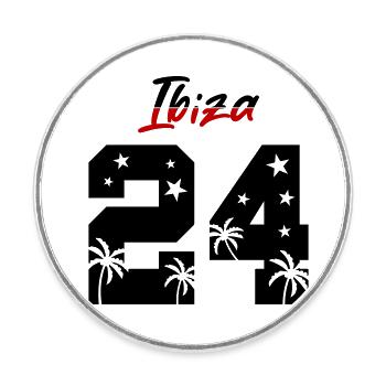 Ibiza 24 - Round  fridge magnet - white - Front