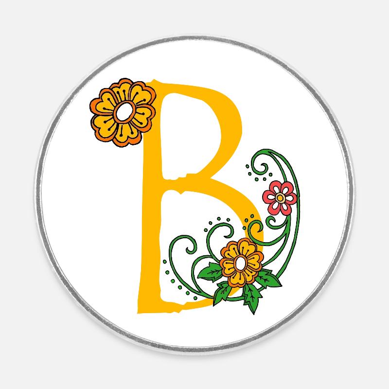 Blume30 B - Okrągły magnes na lodówkę - biały