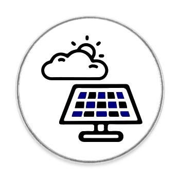 Panneaux d’énergie solaire - Magnet rond - blanc - Devant