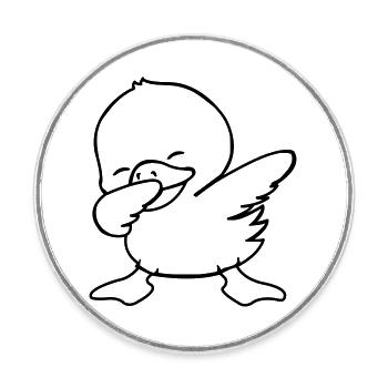 duck dabbing - Runder Kühlschrankmagnet - Weiß - Vorne