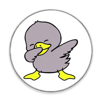 duck dabbing - Runder Kühlschrankmagnet - Weiß - Vorne