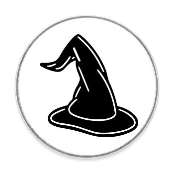 chapeau magique - Magnet rond - blanc - Devant