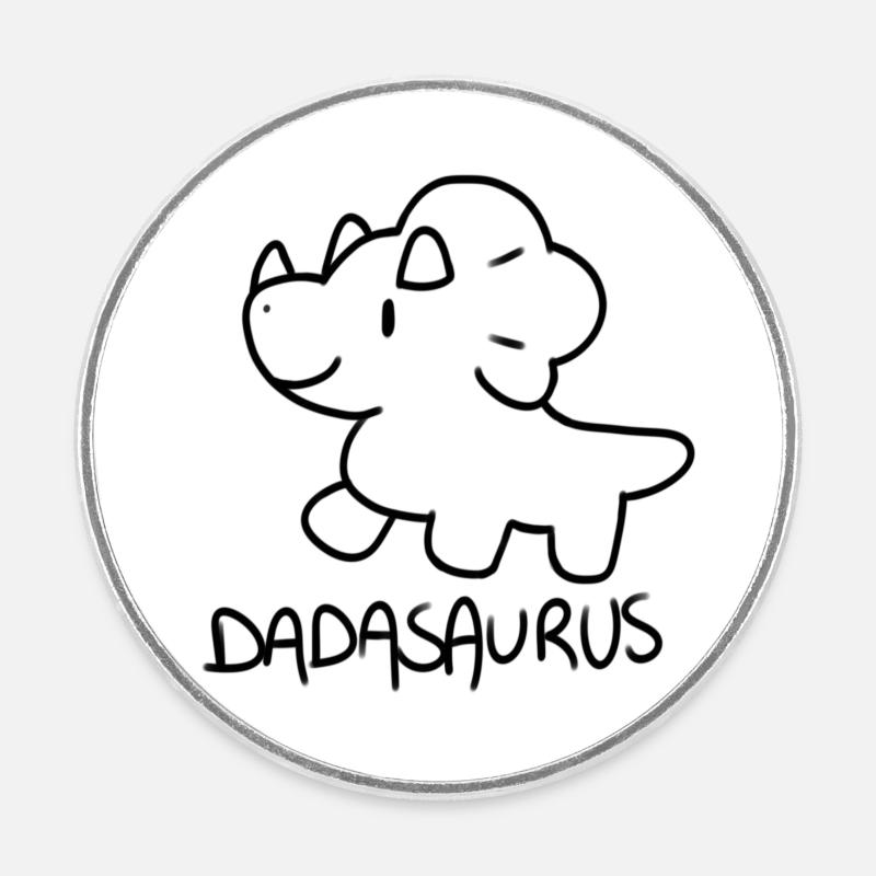 Dadasaurus - Magnet rond - blanc