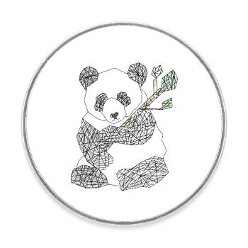 Pandabär - Runder Kühlschrankmagnet - Weiß - Vorne