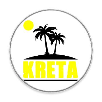 kreta - Runder Kühlschrankmagnet - Weiß - Vorne