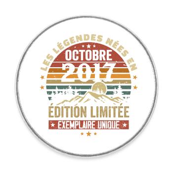 Nées en Octobre 2017 | Génial Depuis Octobre 2017 - Magnet rond - blanc - Devant