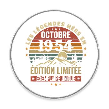 Nées en Octobre 1954 | Génial Depuis Octobre 1954 - Magnet rond - blanc - Devant