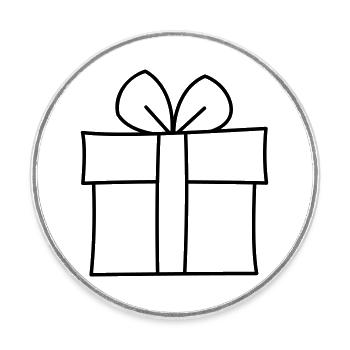 Geschenk - Runder Kühlschrankmagnet - Weiß - Vorne