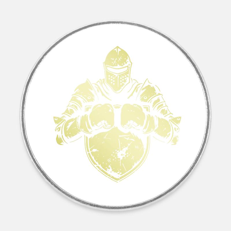 Knight Boxer - Round  fridge magnet - white