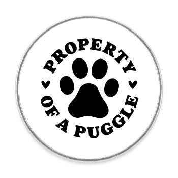 Property of a Puggle - Round  fridge magnet - white - Front