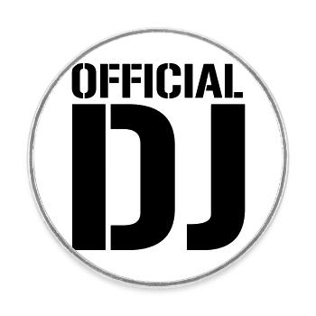Official DJ - Round  fridge magnet - white - Front