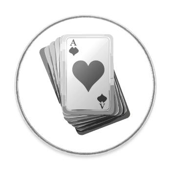 Cards black/white - Runder Kühlschrankmagnet - Weiß - Vorne