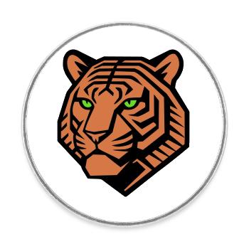 Geometric Tiger - Vector Design - Round  fridge magnet - white - Front