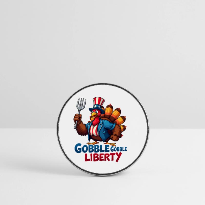 Gobble Gobble Liberty Round  fridge magnet