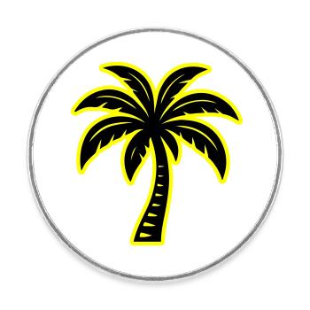 Icône de palmier - Magnet rond - blanc - Devant