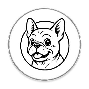 Französische Bulldogge - Runder Kühlschrankmagnet - Weiß - Vorne