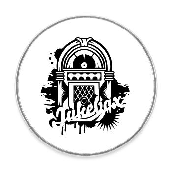 Un graffiti jukebox - Magnet rond - blanc - Devant