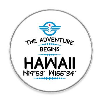 Hawaï - Magnet rond - blanc - Devant