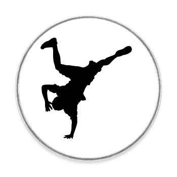 Hip Hop - Magnet rond - blanc - Devant