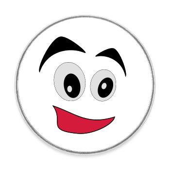 comic - Round  fridge magnet - white - Front