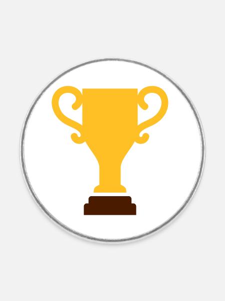 Pokal - Runder Kühlschrankmagnet - Weiß