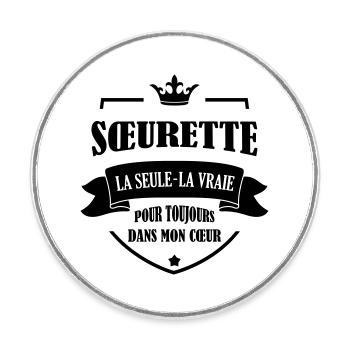 Soeur Sœur Naissance Bébé Soeurette Famille - Round  fridge magnet - white - Front
