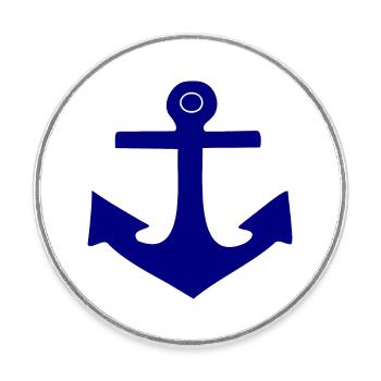 Anker Norddeutschland Seemann Matrose Kapitän - Runder Kühlschrankmagnet - Weiß - Vorne
