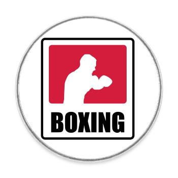 Boxeur - Boxe 🥊 - Magnet rond - blanc - Devant