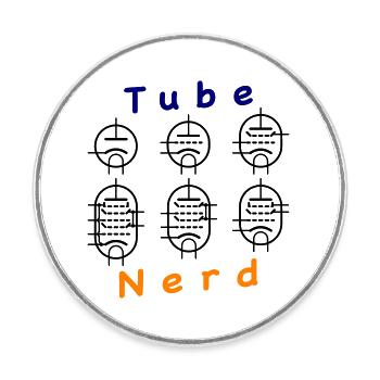 Vacuum Tube Nerd - Round  fridge magnet - white - Front