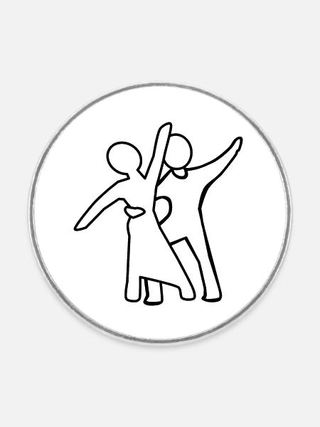 Tanzpaar Silhouette - Runder Kühlschrankmagnet - Weiß