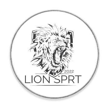 du lion Symbole du Lion Armoiries Illustration du bouclier - Magnet rond - blanc - Devant