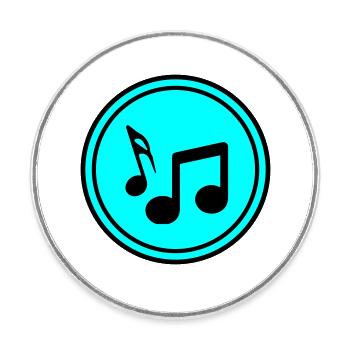 Musical notes sign - Round  fridge magnet - white - Front