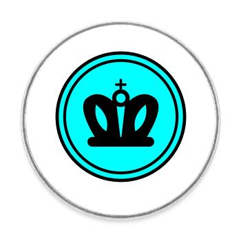 Couronne - Magnet rond - blanc - Devant