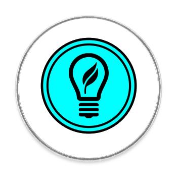 Light bulb icon - Round  fridge magnet - white - Front