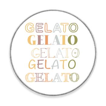 Gelato Vintage Retro - Runder Kühlschrankmagnet - Weiß - Vorne