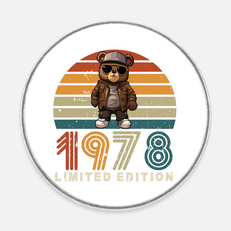 1978 édition limitée anniversaire vintage - Magnet rond - blanc