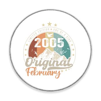 Les Légendes Nées En Février 2005 Cadeau 19 Ans - Magnet rond - blanc - Devant